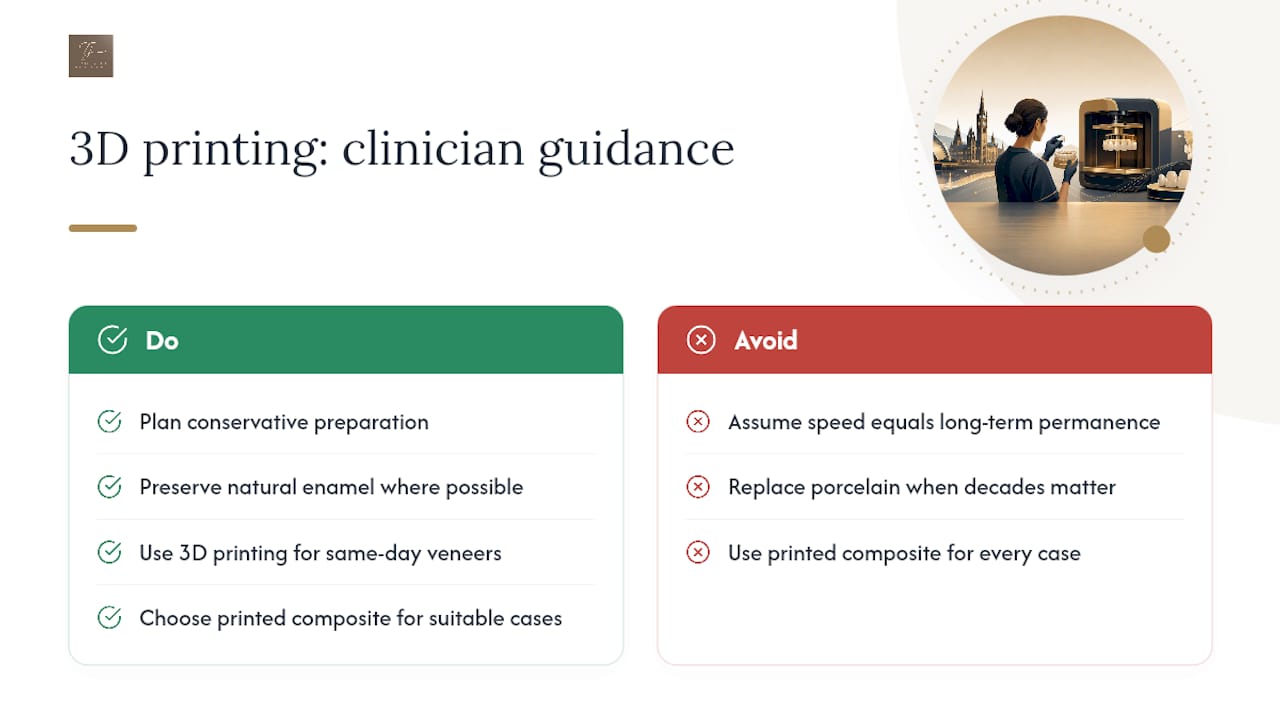 A clinician's view on where 3D printing fits — overview diagram