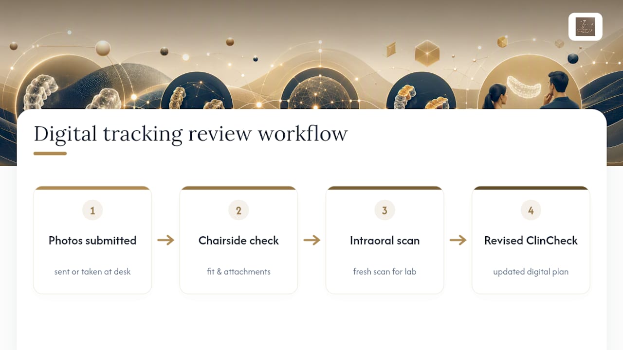 Four-stage digital aligner review workflow