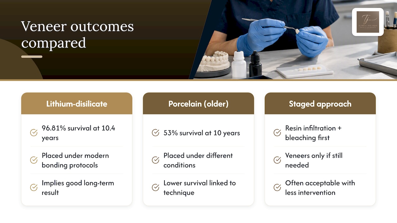 What the evidence actually tells us about fluorosis veneers — overview diagram