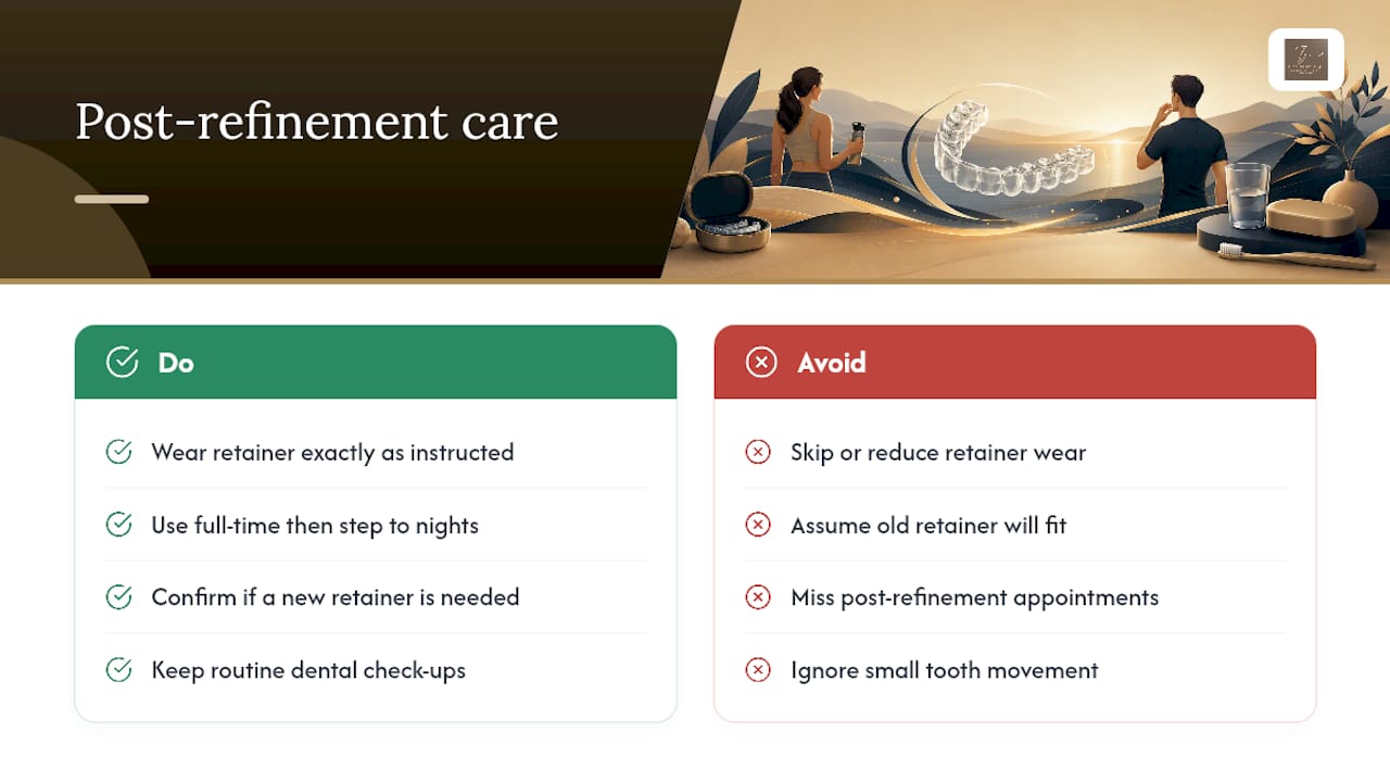 Post-refinement care and maintenance recommendations — overview diagram