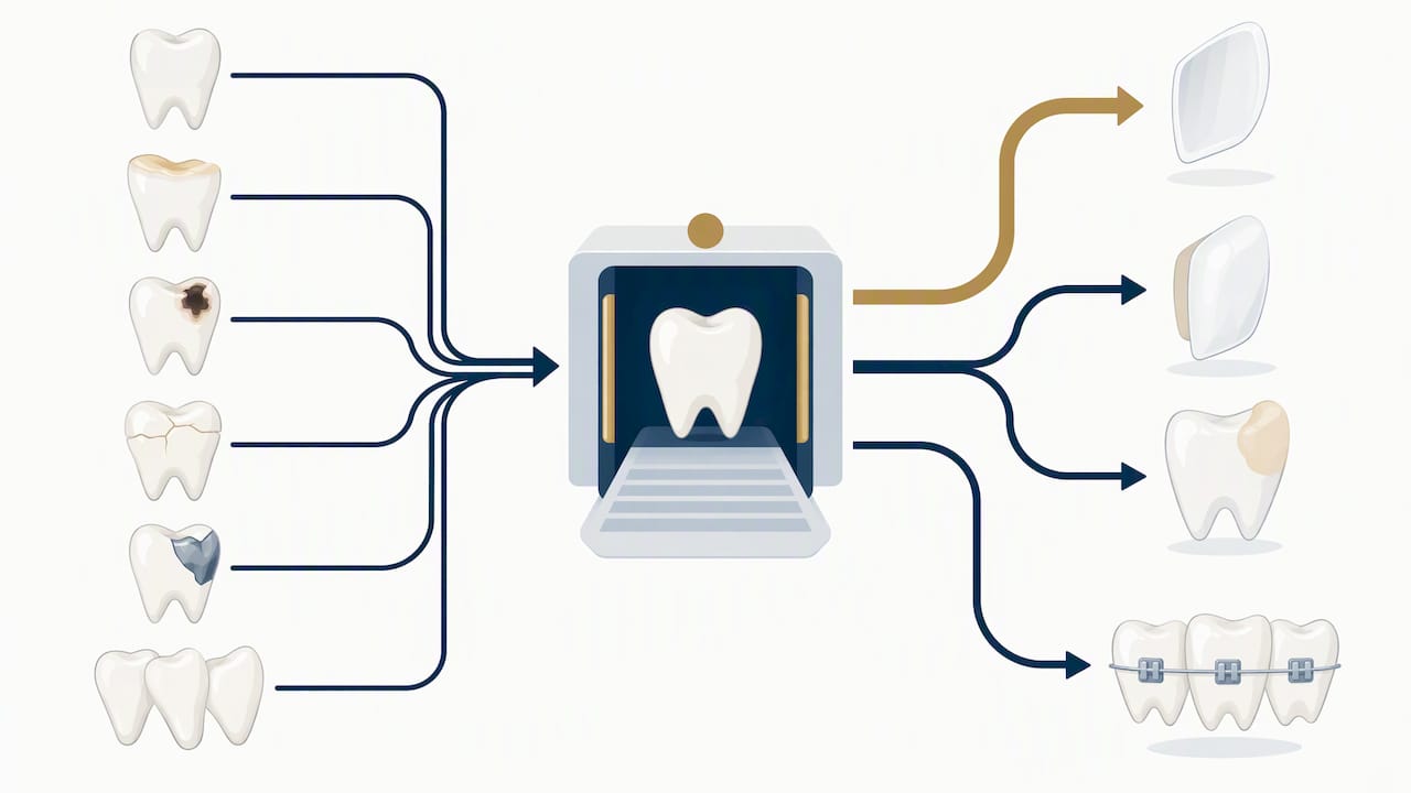 Illustrated veneer suitability decision pathways