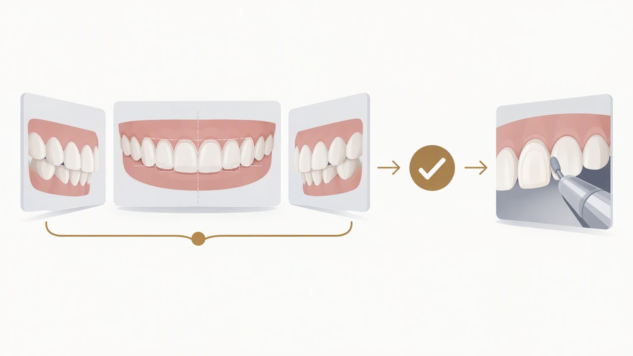 Reviewing smile mock-up views before preparation