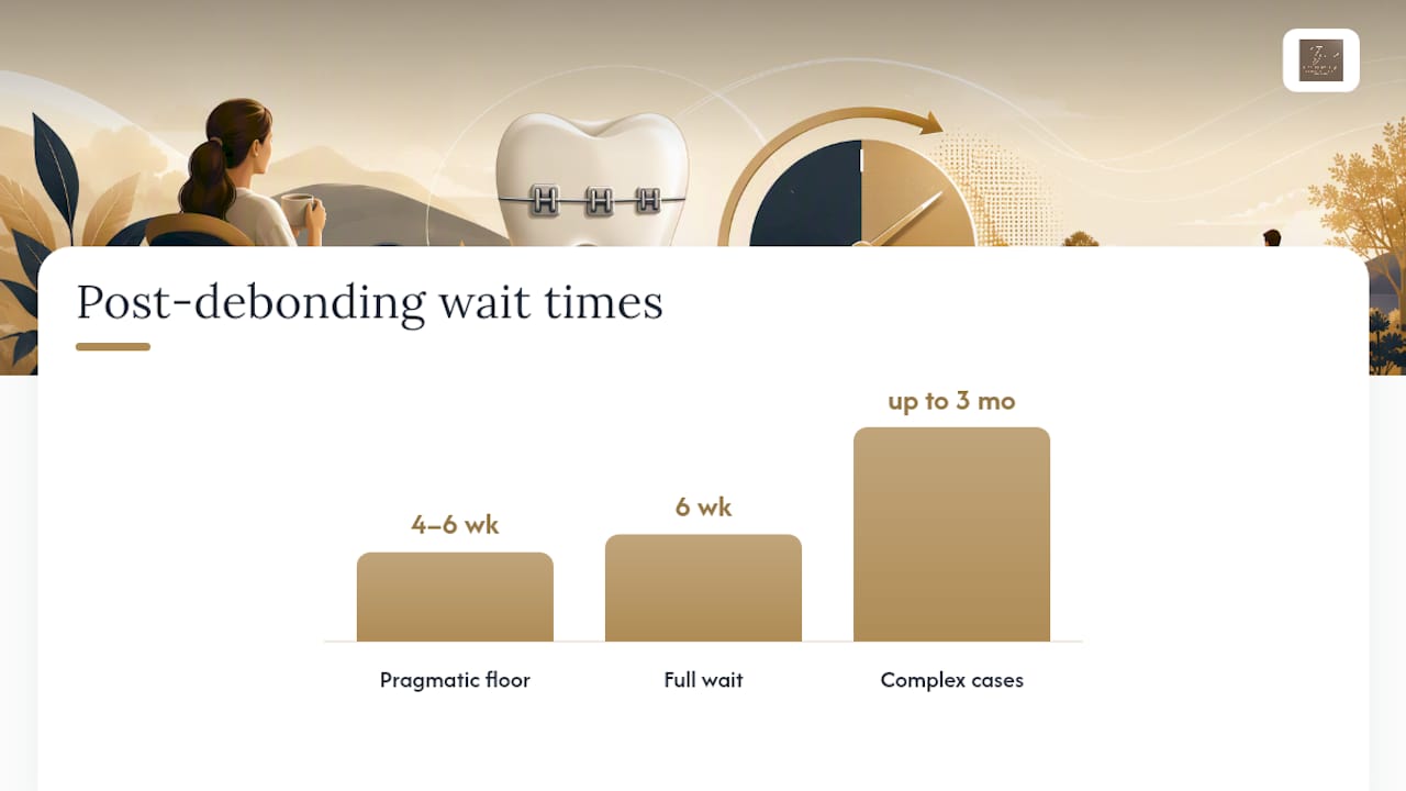 Timeline showing safe whitening wait periods